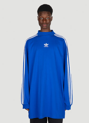 Balenciaga x adidas Logo Print Long Sleeve T-Shirt Blue axb0151016
