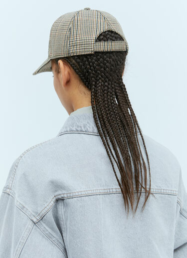 Prince Of Wales Baseball Cap Miu Miu Prince Of Wales Baseball Cap Brown miu0254045