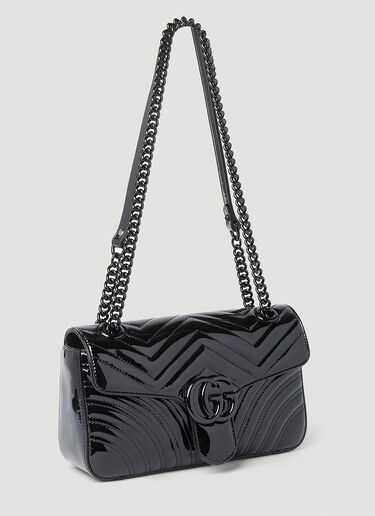 Gucci GG Marmont Patent Small Shoulder Bag Black guc0253186