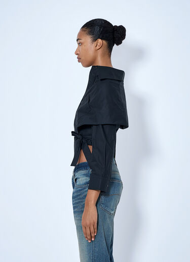 LN-CC® - Balenciaga: Off-Shoulder Wrap Shirt - Black Balenciaga Off-Shoulder Wrap Shirt Black bal0265008