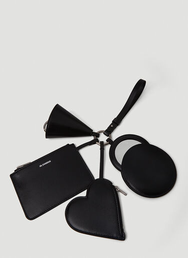 Jil Sander 多袋钥匙圈 黑色 jil0251056