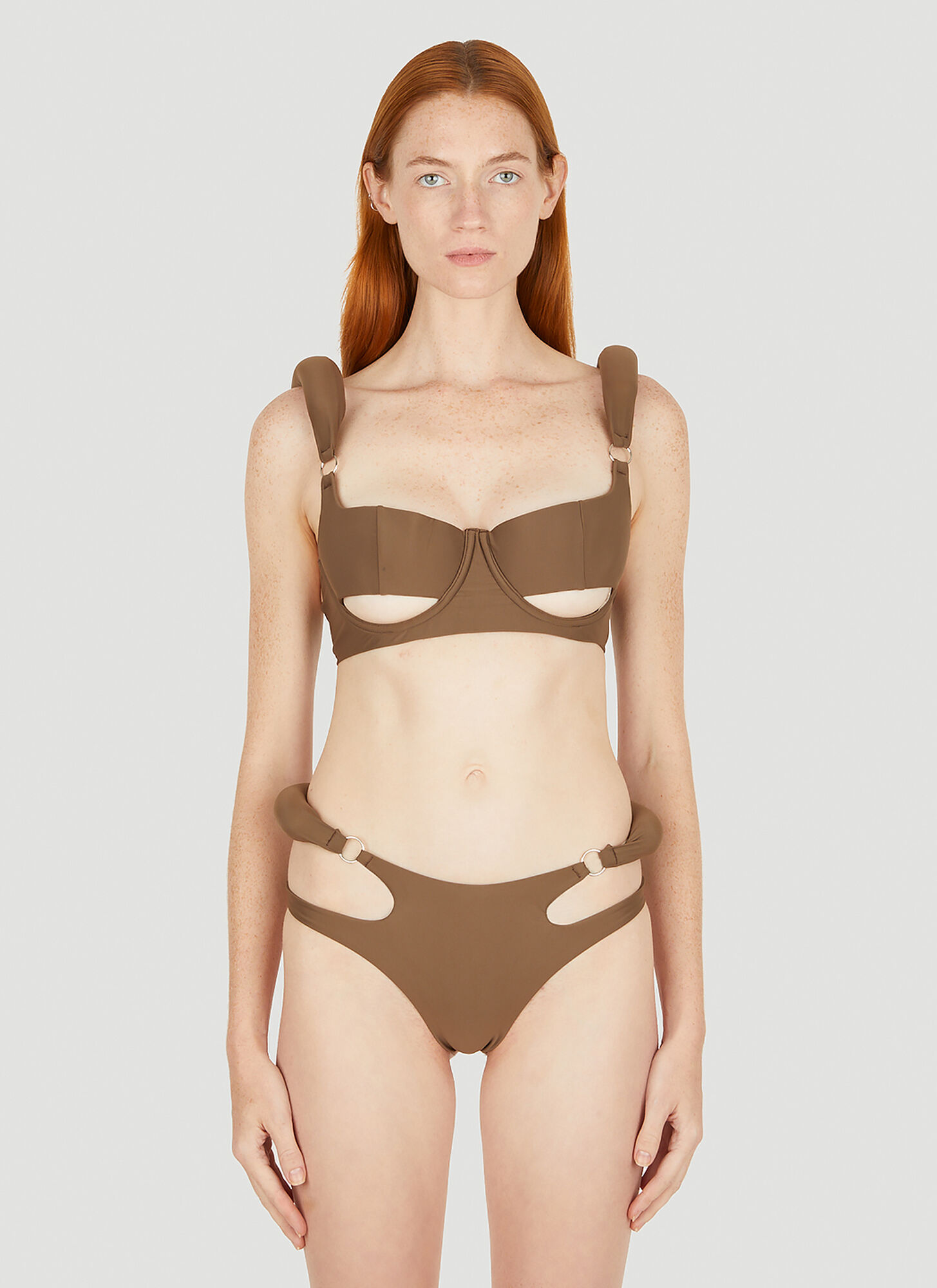 Shop Entire Studios S08 Bikini Top In Brown