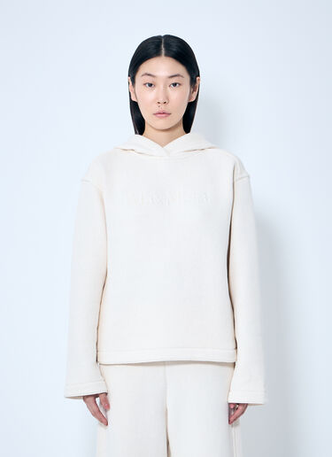 Max Mara Logo Embroidery Hooded Sweatshirt White max0259005