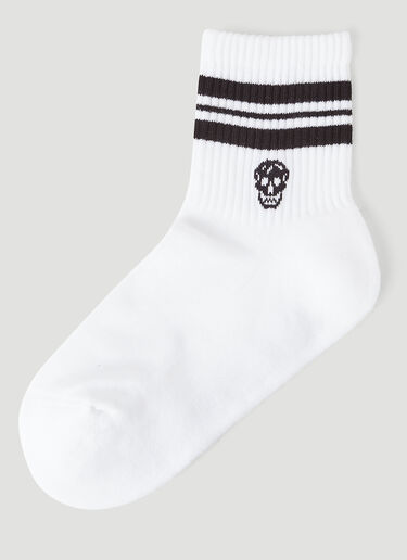 Alexander McQueen Logo Intarsia Socks White amq0245063