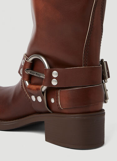 Miu Miu Motorcycle Boots Brown miu0250055