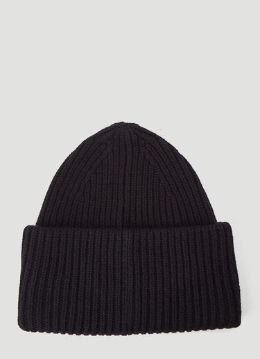 Acne Studios Ribbed-Knit Beanie Hat Black acn0143017