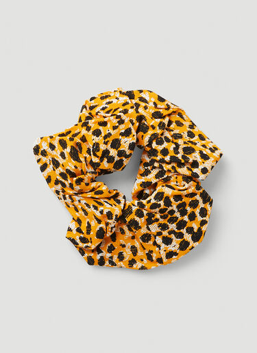 GANNI Printed Crepe Scrunchie Gold gan0247053