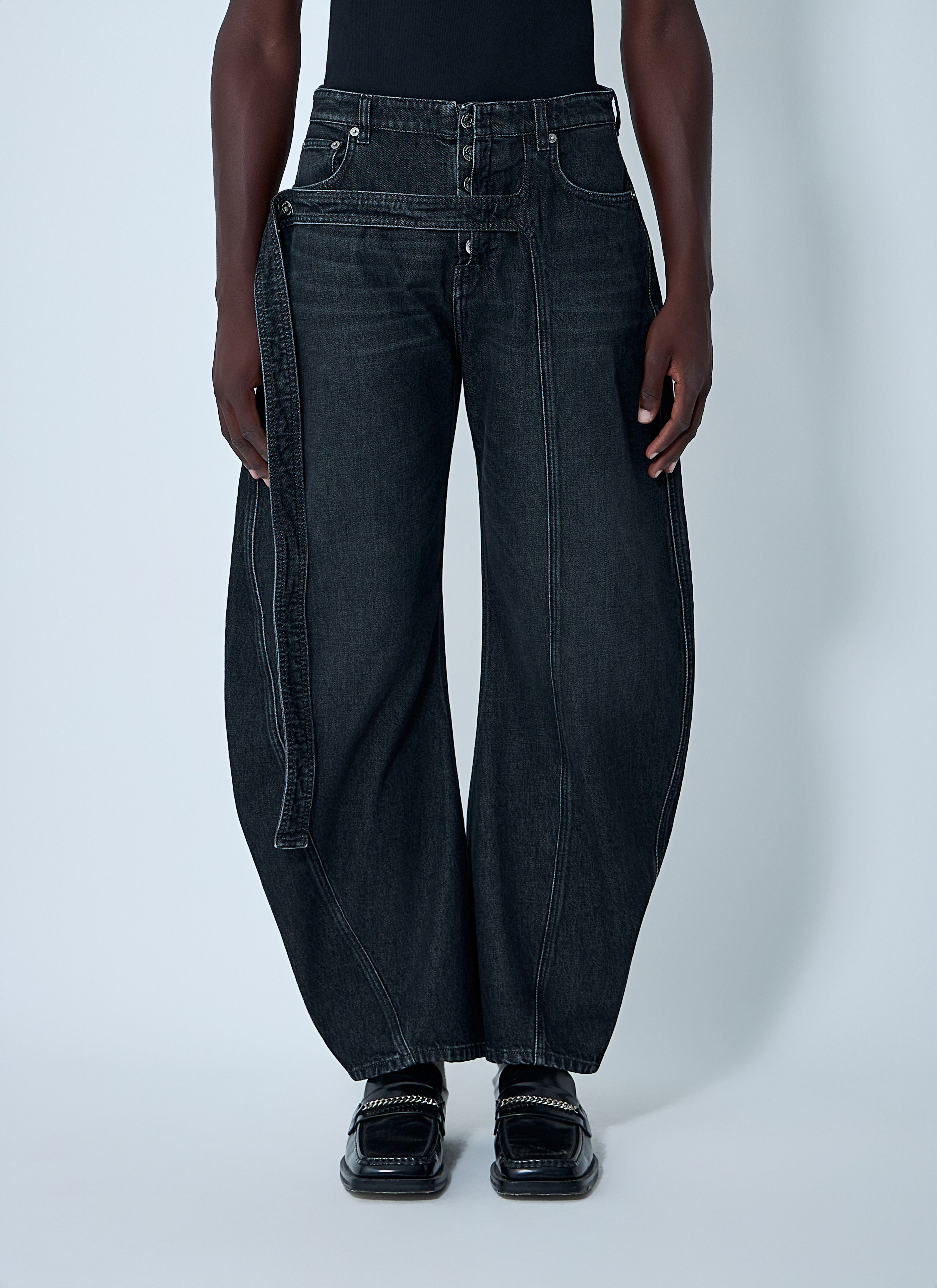 Jean Paul Gaultier JEAN'S サスペンダー デニム 40 Jean Paul Gaultier Men's' Jeans With Strap Detail in Black | LN-CC®