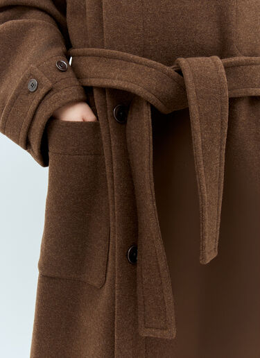 Lemaire Wrap Wool Coat Brown lem0258002