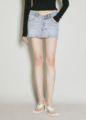 Alexander Wang V Front Denim Mini Skirt Black awg0253017