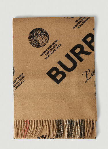 Burberry 双面 logo 印花围巾 米色 bur0251089