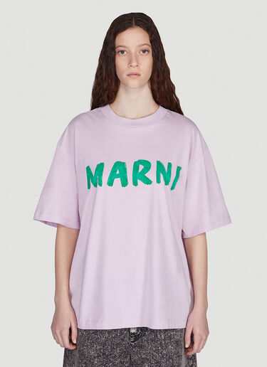Marni Logo Print T-Shirt Pink mni0249018