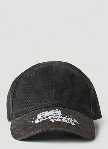 Balenciaga 做旧徽标棒球帽 黑色 bal0251025