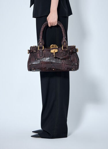 Chloé Paddington 压纹蟒蛇纹肩包 勃艮第色 chl0265046