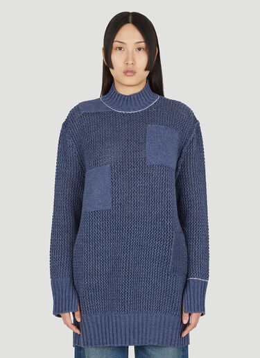 Roll Neck Knit Jumper MM6 Maison Margiela Roll Neck Knit Jumper Dark Blue mmm0249009