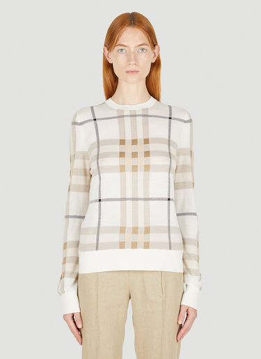 Burberry Raya Check Sweater Beige bur0249030