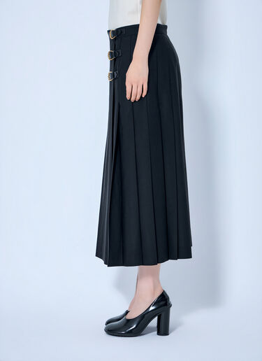 LN-CC® - Chloé: Virgin Wool Skirt with Buckles - Black Chloé Virgin Wool Skirt with Buckles Black chl0263021