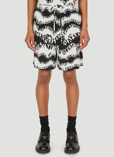 Valentino Drawstring Monogram Shorts Black val0148005