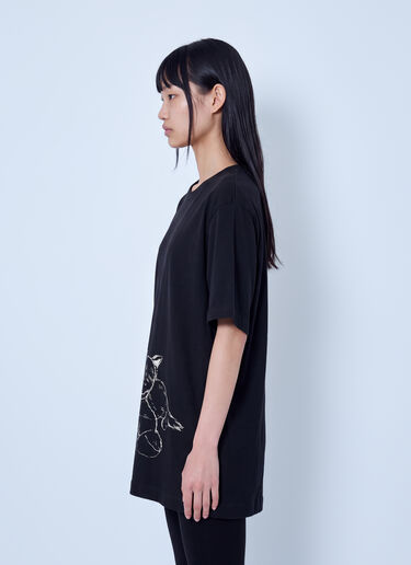 LN-CC® - Yohji Yamamoto: Cotton Short Sleeve Printed T-Shirt Mimi - Black Yohji Yamamoto Cotton Short Sleeve Printed T-Shirt Mimi Black yoy0263023