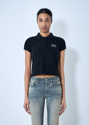 Balenciaga Cropped Polo Shirt Black bal0263002