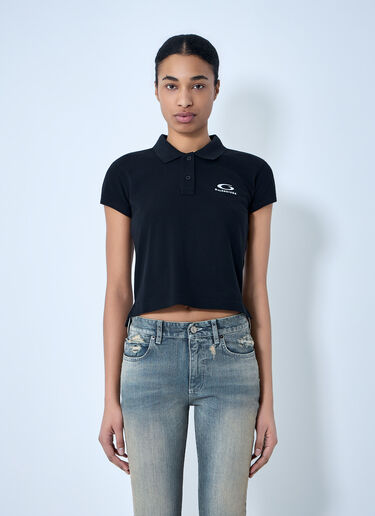 Cropped Polo Shirt Balenciaga Cropped Polo Shirt Black bal0263002