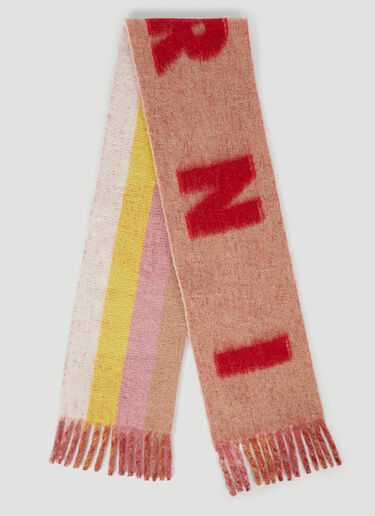 Marni Maxi-Logo Mohair And Wool Scarf Pink mni0155019