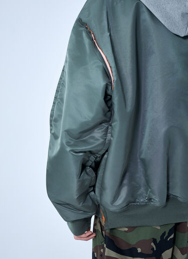 VETEMENTS Bomber Jacket with Attached Hood Green vet0164006