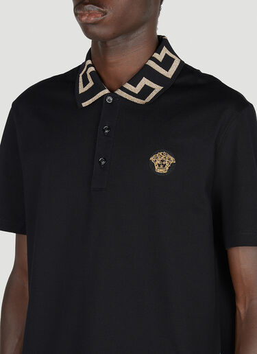 Versace Cotton Polo Shirt Black ver0153013