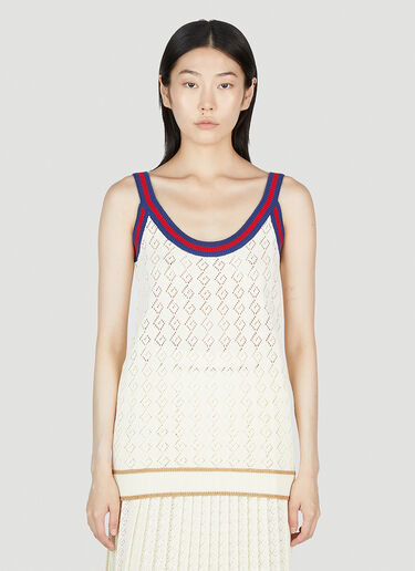 Gucci G Rhombus Knit Tank Top Cream guc0253052