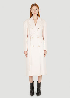Max Mara Belted Double Breasted Coat Cream max0255001