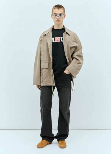 Acne Studios 方脸徽标 T 恤  黑色 acn0155007