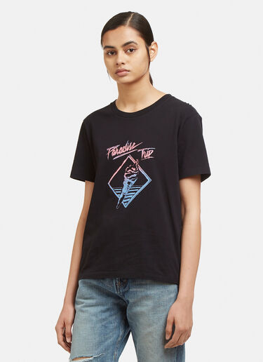 Logo Motif T-Shirt Saint Laurent Logo Motif T-Shirt Blue sla0232069