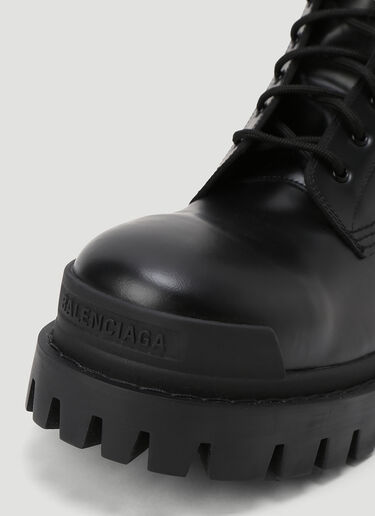 Balenciaga Strike 20MM Lace-Up Boots Black bal0243043