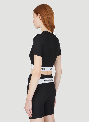 Rabanne Logo Tape Cropped Top Black pac0248006