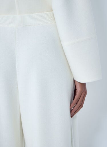 Max Mara Ribbed Knit Pants White max0263031