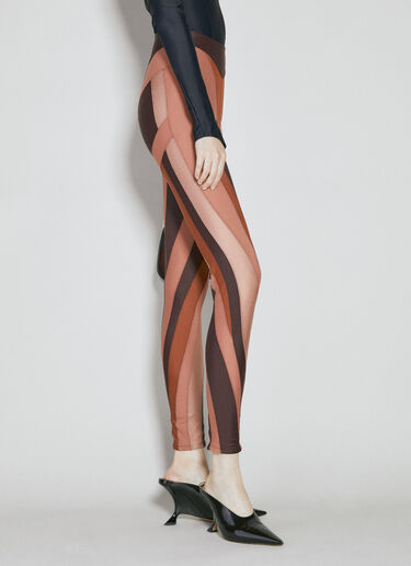 Mugler Opaque Spiral Leggings Pink mug0254012