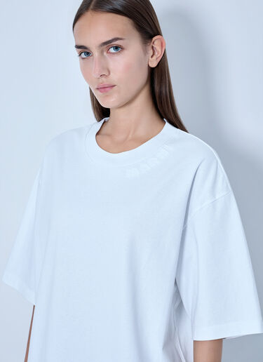 LN-CC® - Marni: Oversized Cotton T-Shirt - White Marni Oversized Cotton T-Shirt White mni0265010