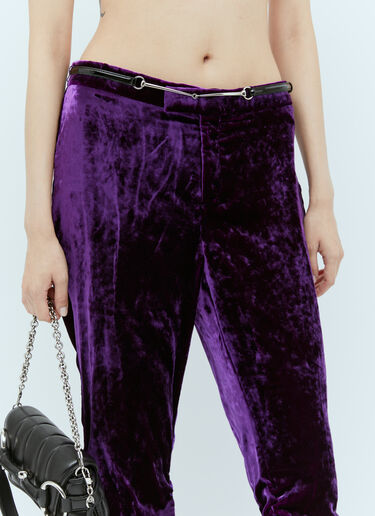 Gucci Horsebit Belt Velvet Pants Purple guc0254014