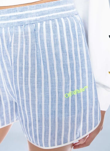 Off-White Striped Drawstring Shorts Blue ofw0262097