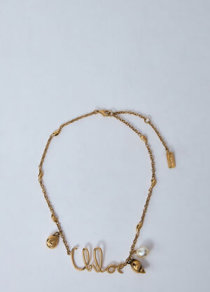 Chloé Logo Motif Necklace Gold chl0260034