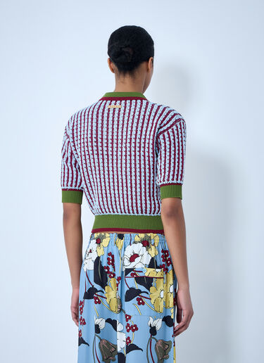 Marni Textured Knit Polo Sweater White mni0263010