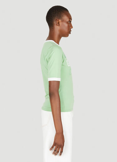GANNI Logo Print T-Shirt Green gan0251020