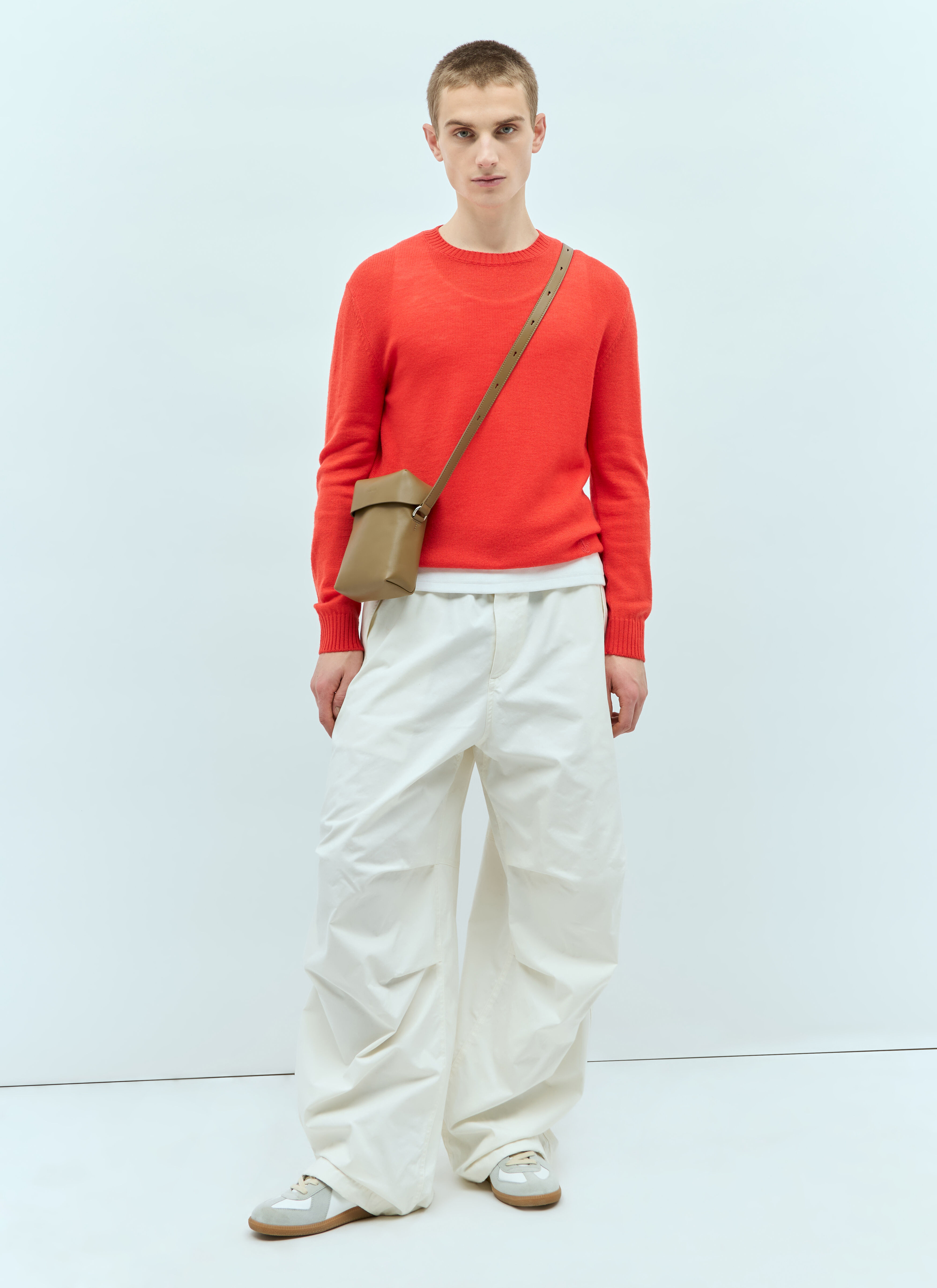 Jil Sander Men's' Lid Small Crossbody Bag in Brown | LN-CC®