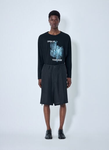 Yohji Yamamoto Drawstring Hem Shorts Black yoy0164010