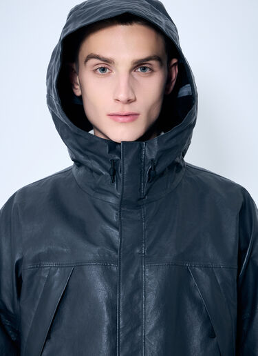 Stone Island Leather Organza Hooded Jacket Black sto0160001