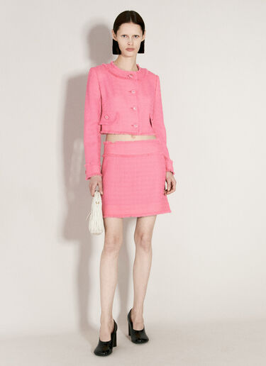 Dolce & Gabbana Crop Raschel Tweed Jacket Pink dol0255017