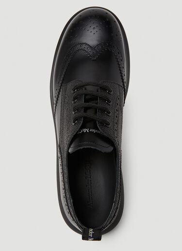 Alexander McQueen Platform Brogue Lace-Up Shoes Black amq0149042