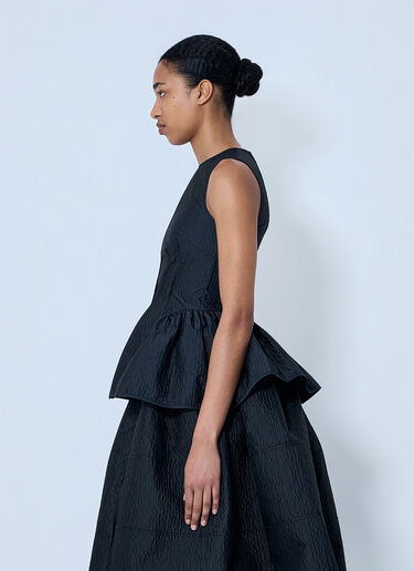 Cecilie Bahnsen CBdaimi Stria Matelassé Peplum Top Black cec0264003