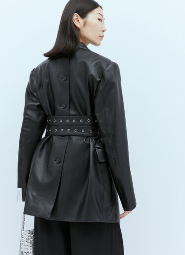 Rokh 트리플 벨트 인조 가죽 블레이저 블랙 rok0254008