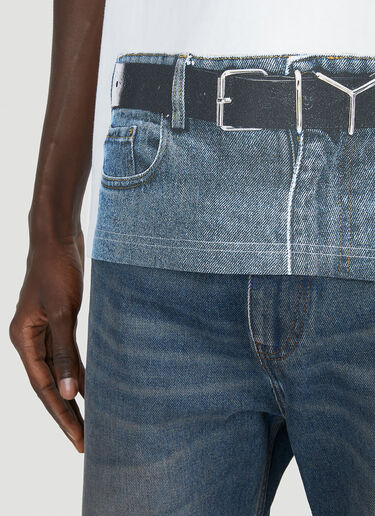 Y/Project x Jean Paul Gaultier Trompe L'Oeil Belt T-Shirt White ypg0152008